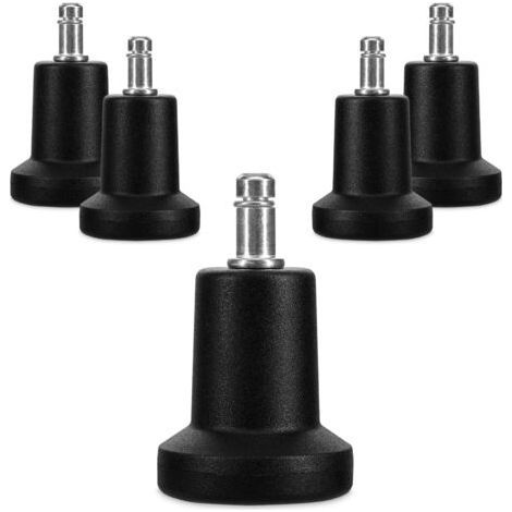 Bürostuhlrollenkappen – 5er-Set Ersatzkappen für 10/22 mm Stuhlrollen – Feste und geräuscharme Sitzbasis für Hartböden (1/5)