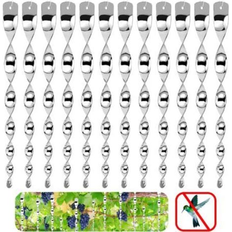 Repulsif Oiseaux, 12 Pièces 360 Degrés Spirale Réfléchissante, Répulsif Oiseaux Reflechissants Rotatif, Effaroucheur d'oiseaux (1/5)