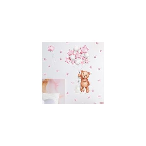 Stickers muraux de décoration de chambre d'enfant rose, stickers muraux de dessins animés, poster d'art mural DIY, stickers d'art à décoller et à coller pour la décoration des enfants et de la chambre (1/4)