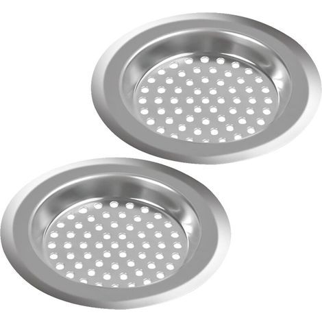 2Pcs Filtre évier Cuisine,Filtre à évier en Acier Inoxydable,Filtre Lavabo Salle de Bain,Grille pour évier Cuisine pour Isoler les Scories et Empêcher des Débris Obstrués-76mm (1/5)