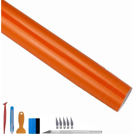 Hochglanz Vinylfolie Orange 100x300cm, selbstklebend, blasenfrei, für Außenbereich (1/5)