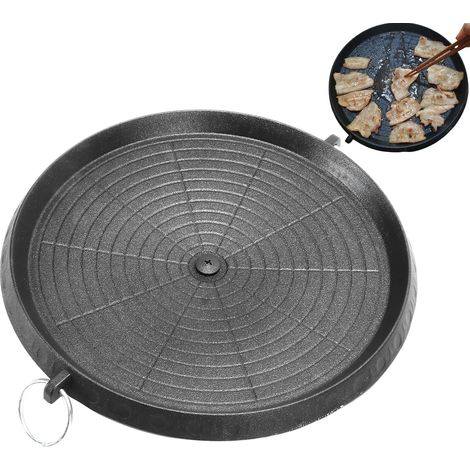 Gril Antiadhésif Pour Barbecue Coréen, Poêle à griller pour barbecue de style coréen,plaque de gril avec surface enduite Maifan pour dessus de cuisinière, grillades intérieures et extérieures (1/5)