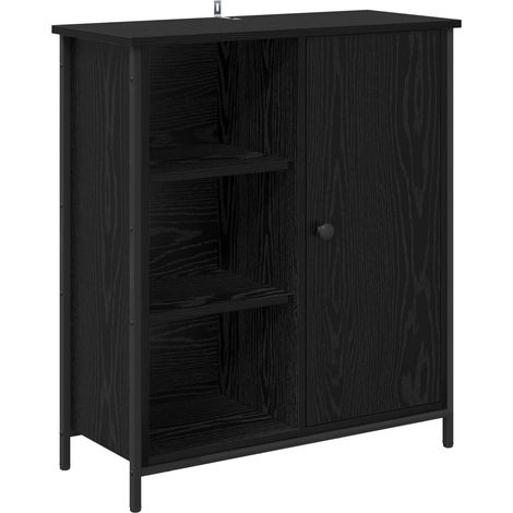 Maison Exclusive - Credenza Rovere Nero 70 x 30 x 80 cm Legno multistrato