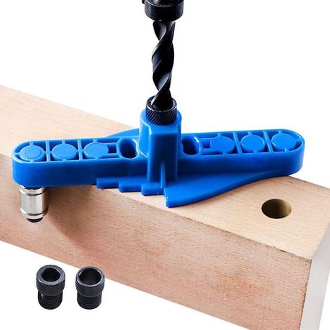 Guide de Perçage Bois 2-in-1 Gabarit de Percage Tourillon Vertical Localisation de Trous en Bois avec Bague de Forage Outils de travail du bois pour perçage/marquage avec collier d'arrêt (1/5)