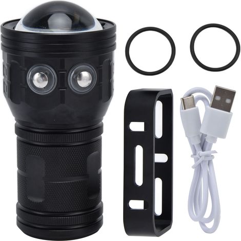 Lampe torche étanche IPX8, éclairage sous-marin 80m, lampe de plongée photo pour pêche extérieure (1/5)