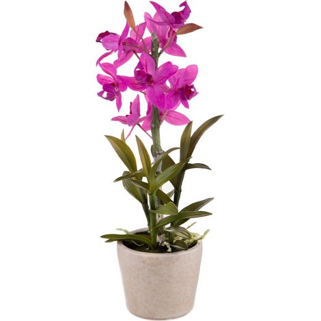 Orchidea Artificiali con Vaso Altezza 43 cm Rosa (1/2)