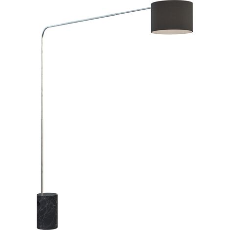 Piantana Contemporanea Corner Marmo Alto Nero Tessuto Nero 1 Luce E27