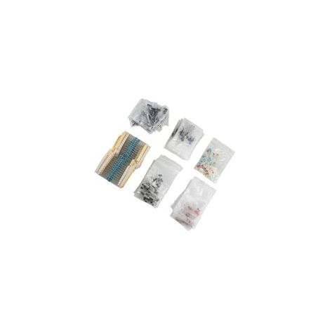 Kit de composants électroniques : diodes LED, transistors, condensateurs électrolytiques, résistances