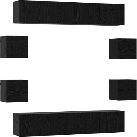 Set mobile TV 8 pcs 80 x 30 x 30 cm Rovere Nero vidaXL