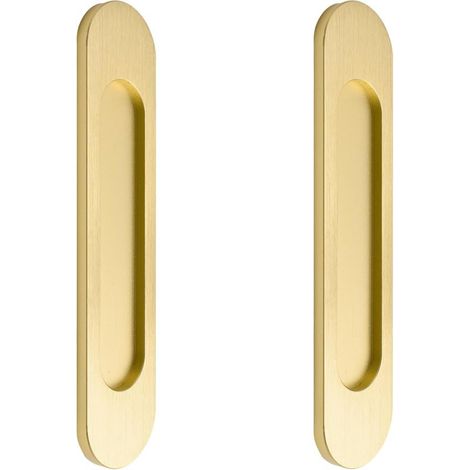 Poignées de porte coulissante ovales autocollantes dorées – Lot de 2 pour armoires, fenêtres et portes coulissantes (1/5)