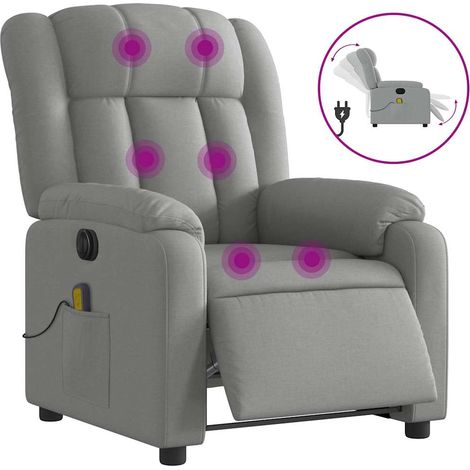 Maison Exclusive - Massagesessel Elektrisch Hellgrau Stoff