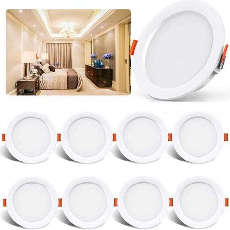 Lot de 8 spots LED encastrés extra-plats 5W, blanc neutre 4000K (1/5)