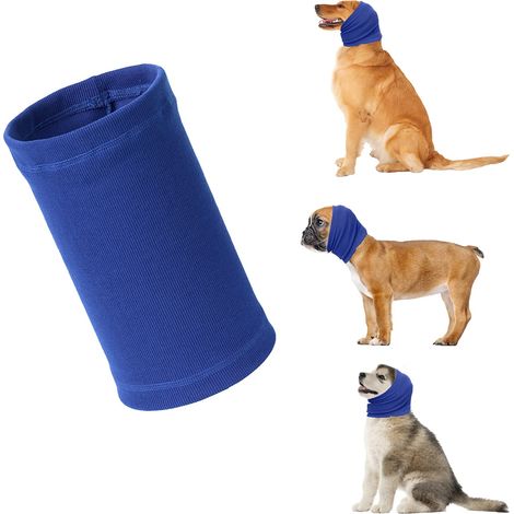 Snood pour Chien pour Le Cou et Les Oreilles du Chien, Aide à Calmer Le Sweat à Capuche pour Chien de Compagnie, procure Un soulagement Anti-anxiété，S,Bleu