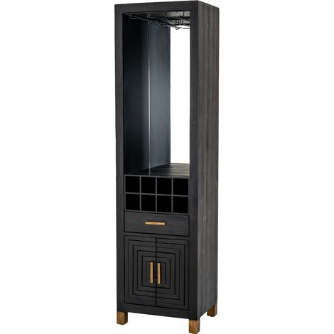 Lennox Drinks Unit - Wood - L39 x W50 x H183 cm - Black
