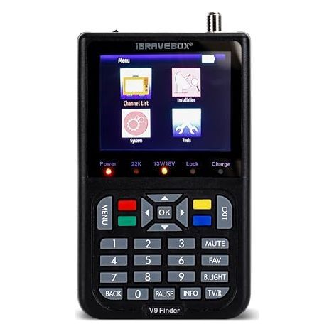 Applicable V9 Détecteur de Signal Satellite numérique avec Batterie Li-ION intégrée, écran LCD de 8,9 cm Full HD 16 Bits OSD 64 Mo 1 Go DDR3 Télévision Satellite (ferreux) (1/5)