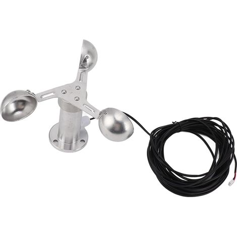 Anemómetro con sensor de velocidad del viento de aleación de aluminio de 3 copas, 0-3,8 V, ideal para centrales eléctricas y monitoreo meteorológico.