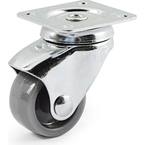 rueda giratoria roda a/plast.gris ø30 plástico zincado (soporta 20kgs) (1/2)