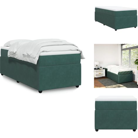 Sommier à lattes de lit avec matelas Vert foncé 100x200 cm - Sommier À Lattes De Lit - Sommiers À Lattes De Lit - Lit - Meuble De Chambre À Coucher (1/5)