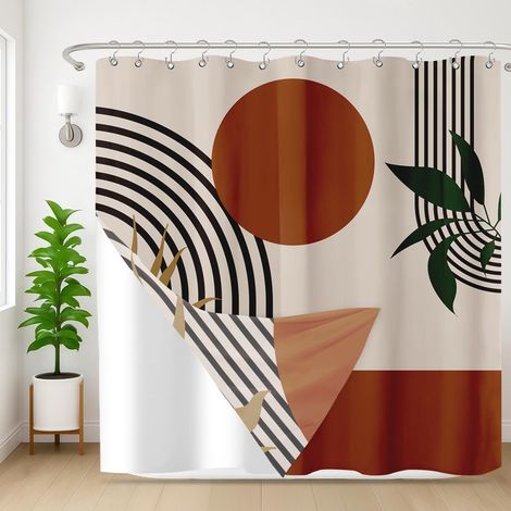 Duschvorhang- und Innenfutter-Set, 3-in-1, wasserdichtes Material, geeignet für Badezimmer, 180 x 180 cm (1/5)