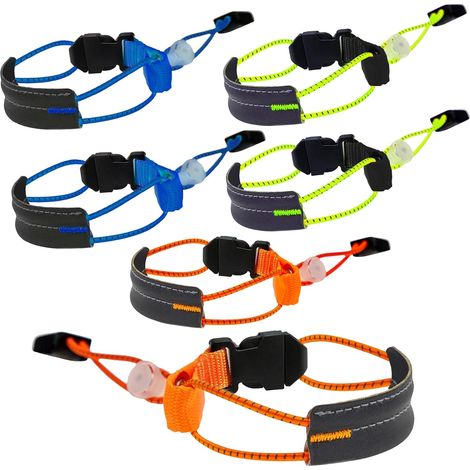 Lot de 6 clips pour pantalon de cyclisme, clips de vélo réglables, clips de cyclisme élastiques avec crochet, clips de cyclisme pour pantalon avec bandes réfléchissantes, pour femmes et hommes, randon (1/5)