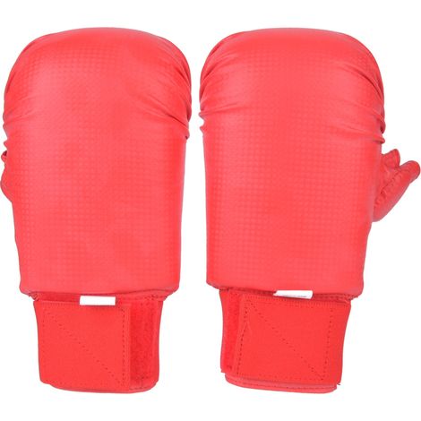 Gants de boxe karaté avec protection pouce pour arts martiaux et entraînement sportif - Rouge (1/5)