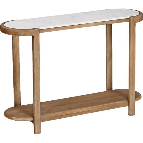 Console en bois de manguier et en marbre Aelyon (1/5)
