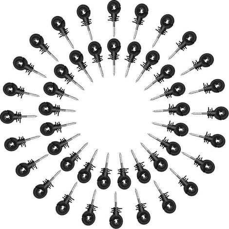 25 isolateurs électriques à visser pour clôture, anneaux isolants pour poteaux en bois, clôture pour bétail (1/5)