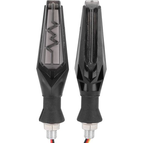 Lot de 2 clignotants LED dynamiques pour moto, étanches IPX66, universels, M10, lumière bleue et jaune (1/5)