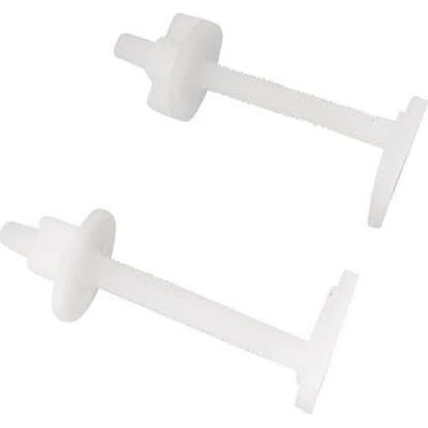 Fixation Abattant WC - Vis Tête Carrée Et Écrous Plastique - Pour Installation Ou Remplacement Abattant - Lot De 1 (1/4)