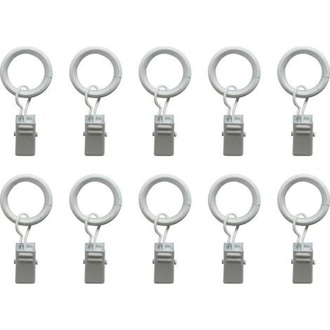 set of 10 curtain rod rings, 4 mm rings, made of white painted steel.High quality enhances quality of life. (1/5)