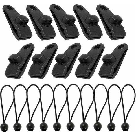 10 Sets Pince pour Bache, Attache Bache, Pinces de Tente, tendeur bache piscine, Tente Pince, Tendeur Bache Parfait pour tendre une Bâche, Tentes, Auvents, Bannières (1/5)
