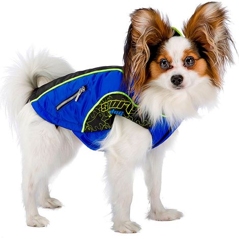 Ferplast EQUIPE Cappottino per cani. Impermeabile e anti-vento con micropile interno. Collare incorporato. Varie misure. . Variante 40 - Misure:  - Blu