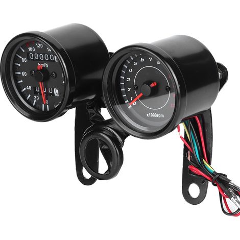 Compteur Universel Moto 12V 0-160 km/h 13000 tr/min, Jauge avec Rétroéclairage LED, Indicateur de Vitesse et Compte-Tours, Kit de Remplacement pour Motocycle (1/5)