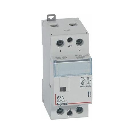 Contacteur de puissance CX³ bobine 230V sans commande manuelle - 2P 250V - 63A - contact 2F - 2 modules - 412527
