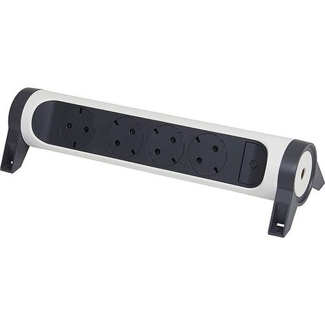 Legrand – Multiprise 4 prises avec interrupteur ON/OFF – Puissance 3650W – Prises réglables pour fixation murale ou plan de travail