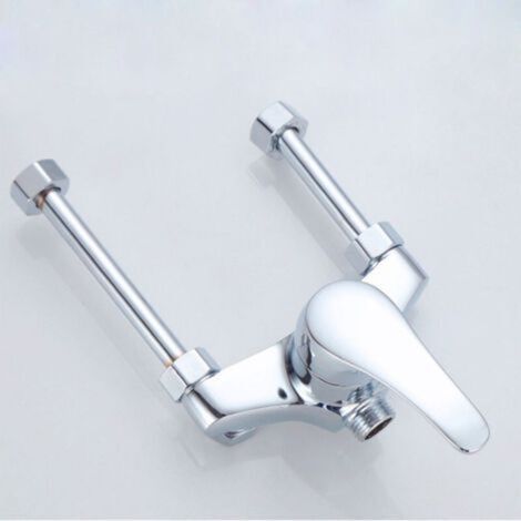 Chauffe-eau électrique en cuivre robinet mélangeur en forme de U accessoires de robinet chaud et froid interrupteur robinet de douche exposé universel en acier inoxydable (1/5)
