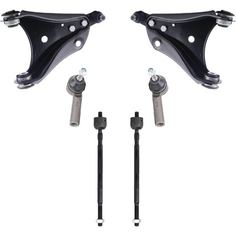 KIT BRACCIO OSCILLANTE 6 PEZZI COMPATIBILE CON RENAULT TWINGO II (CN0) 1.5 dCi (CN0E) / Kit Sospensione Completo OE/OEM / Bracci Oscillanti + Testine Sterzo / Sostituzione Diretta OEM