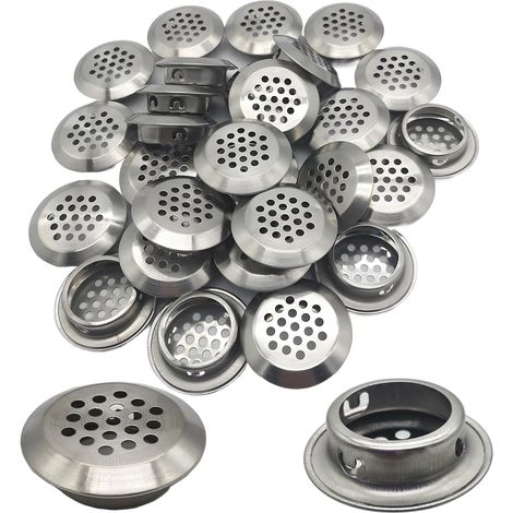 30 pièces 29mm Grille de Ventilation Maille Ronde Respiration pour Cuisine Meubles bouche aération pour armoire placard Air évacué Grille d'évacuation Ventilation (1/5)