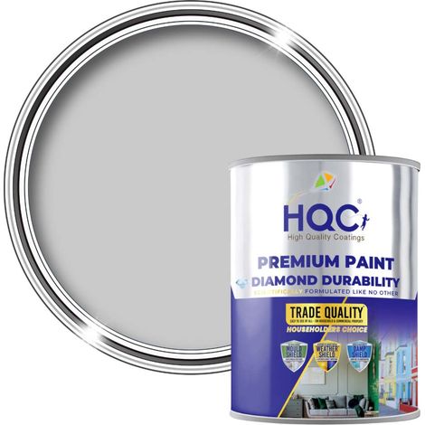 HQC Smooth Masonry Paint -  Weatherproof & Long-lasting Protection For All Exterior Walls - Dove Grey - 2.5L