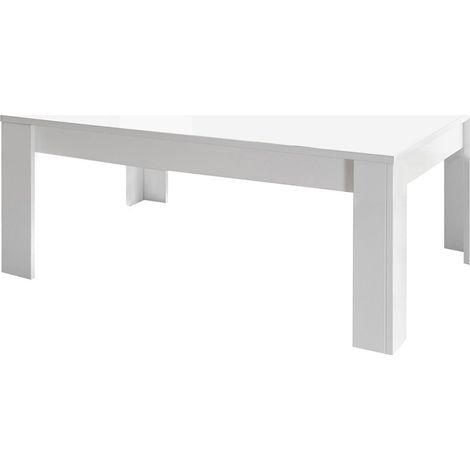 WEISS - Table Basse Rectangulaire Blanc Laqué Brillant