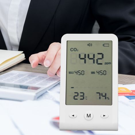 Hochpräziser digitaler Tisch-Kohlendioxiddetektor (400-5000 ppm), Thermometer und Hygrometer (1/5)