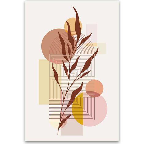 Tableau botanique abstrait moderne