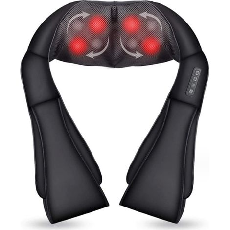 Masseur Cervical, Massage Dos et Cou Épaules avec Chauffage,Appareil de Massage Shiatsu Électrique avec Sac de Rangement,3D-rotation Vitesse Réglable, Cadeaux pour Meres Papa Femme Homme,Noir (1/5)