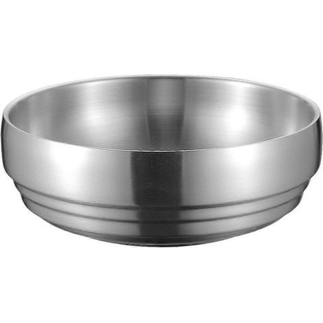 Edelstahlschüssel für den Haushalt, Nudelschüssel, Essensschüssel (silber) – 18,5 x 18,5 cm – Silber (1/4)