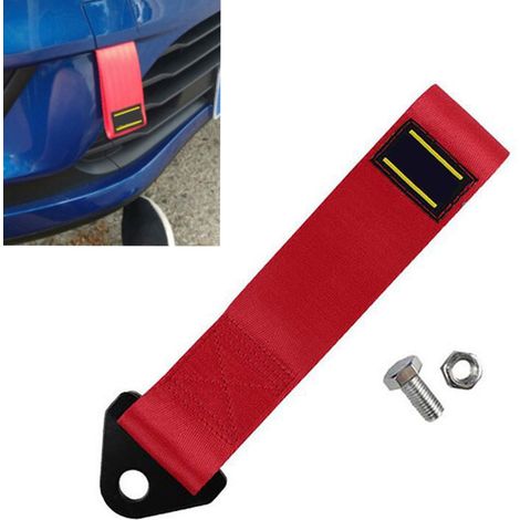 Sangle de remorquage universelle en nylon rouge 2000kg, haute résistance, bande de remorquage pour voitures (1/5)