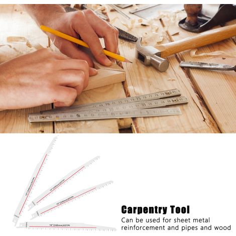 240 mm Multifunktions-Säbelsägeblatt, 5 Zähne pro Zoll, für Holzbearbeitung (4er-Pack). (1/5)
