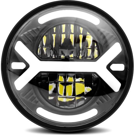 LED-Motorradscheinwerfer, 5-3/4" (5,75 Zoll) IP67 wasserdichter Autoscheinwerfer mit Tagfahrlicht/Blinker/Abblendlicht/Fernlicht