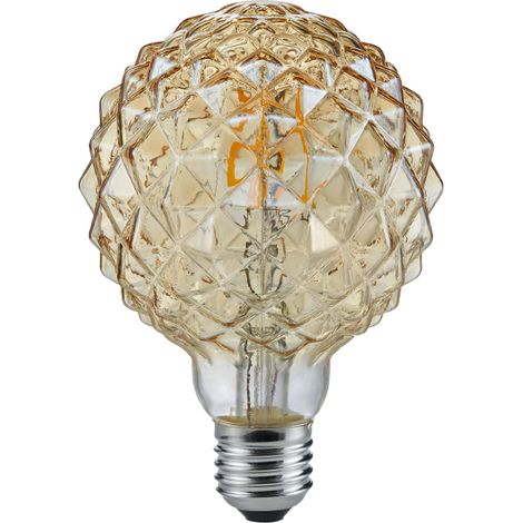 LAMPADINA LED 4W · 320lm, 2700K CON FILAMENTO E27 SFERA PUNTINATA ANTICATA D.9,5 H.13,5 (1/2)