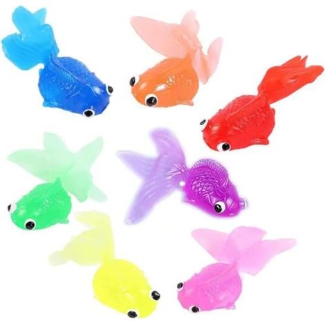 Poisson artificiel - Goldfish - Simulation réaliste - 7 PCS - Décoration aquarium - Caoutchouc durable (1/4)