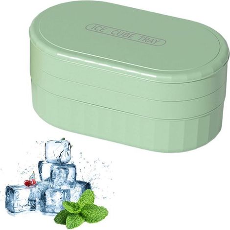 Bandejas para cubitos de hielo, Cubitera, libre de BPA, Reutilizable, fácil de limpiar, libre de BPA y antiderrame, Regalo, Verde (1/5)
